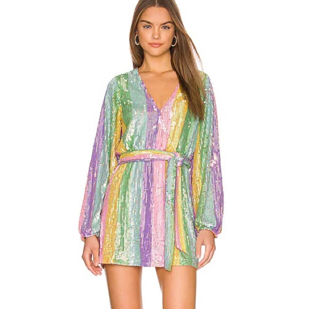 Show Me Your MuMu Wear Me Out Dress, Rainbow
sequin size small